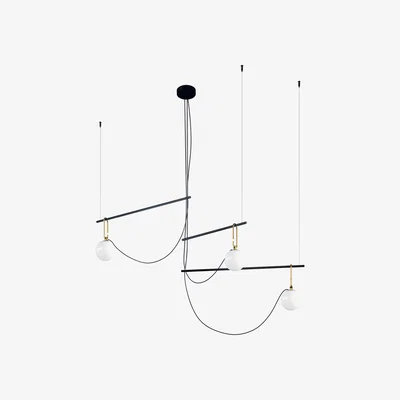Made in Design nh S3 Pendant - / Blown glass & brass by Artemide Black/Gold
