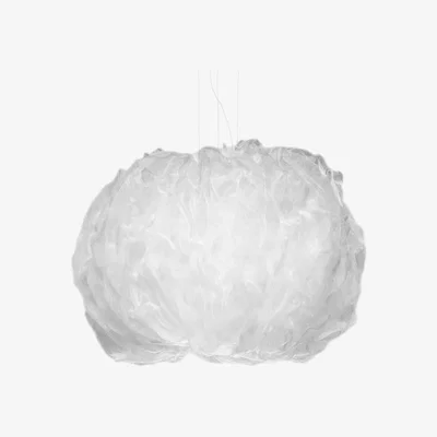 Made in Design Nuée Medium Pendant - / LED - Fabric / 70 x 50 cm by Foscarini White