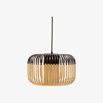 Made in Design Bamboo Light S Outdoor Pendant - H 23 x Ø 35 cm by Forestier Black/Natural wood