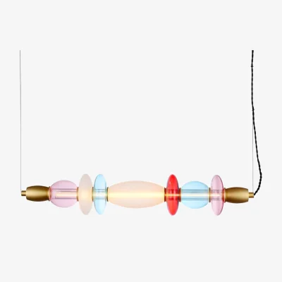 Made in Design Léonor Horizontal Pendant glass multicoloured / L 82 cm - ELEMENTS LIGHTING