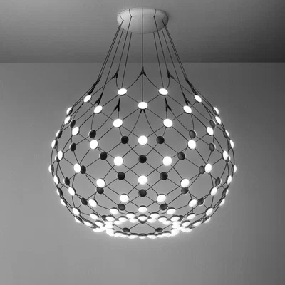 Made in Design Mesh LED Medium Pendant - / Ø 80 x H 60 cm by Luceplan Black
