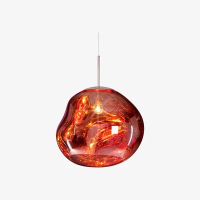 Made in Design Melt LED Pendant - / Ø 50 cm - Metallic polycarbonate (changes colour) by Tom Dixon Orange/Metal