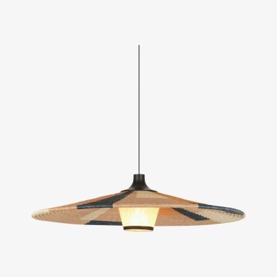 Made in Design Parrot L Pendant - / Ø 80 x H 22 cm - Hand-braided abaca by Forestier Multicoloured/Beige