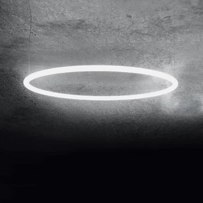 Made in Design Alphabet of light Circular Pendant - / Bluetooth - Ø 90 cm by Artemide White