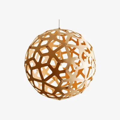 Made in Design Coral Pendant - / Ø 60 cm by David Trubridge Natural wood