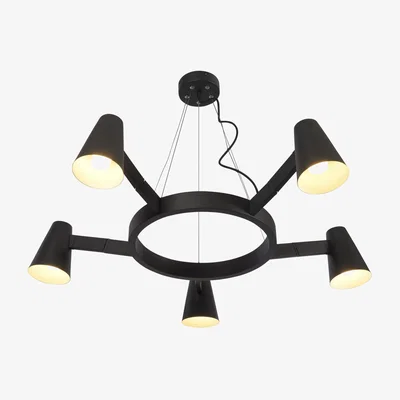 Made in Design Biarritz Pendant - / Ø 100 cm - 5 adjustable spotlights by It's about Romi Black