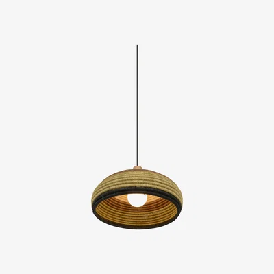 Made in Design Grass S Pendant - / Ø 37 x H 24 cm - Hand-braided abaca by Forestier Multicoloured/Green