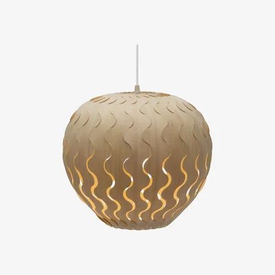 Made in Design Belle Pendant - Small -  Ø 38 cm by David Trubridge Natural wood