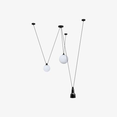 Made in Design Acrobate N°325 Pendant - / Lampes Gras - 3 metal & glass shades by DCW éditions White/Black
