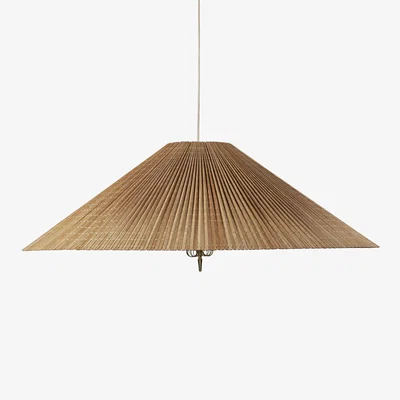 Made in Design Pendant 1972 Large wood / Bamboo - Ø 93 cm - Without counterweight / 50' relaunch - Gubi