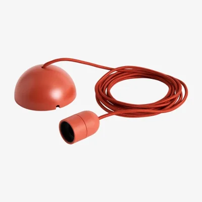 Made in Design Common Electrical system for suspension textile red / Set Fabric cable 4m, rose, Socket E27 - Hay