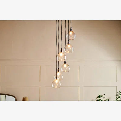 Nkuku Nkuku Ziva Statement Recycled Glass Cluster Pendant | Lights | Clear