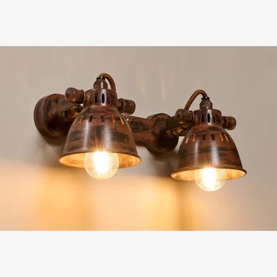 Nkuku Nkuku Tubu Brass Double Spot Light | Lights | Gold | 12.5 x 25 x 15.5 cm