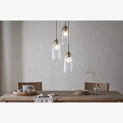 Nkuku nkuku Lumina Fluted Recycled Glass Cluster Light | Lights | Clear