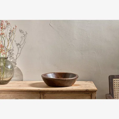Nkuku Nkuku Bunaken Reclaimed Traditional Bowl | Gift Jewellery & Accessories | Dark Stain