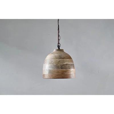 Nkuku Nkuku Nika Mango Wood Pendant | Lighting | Brown | Small 27 x 25 cm (Diameter)