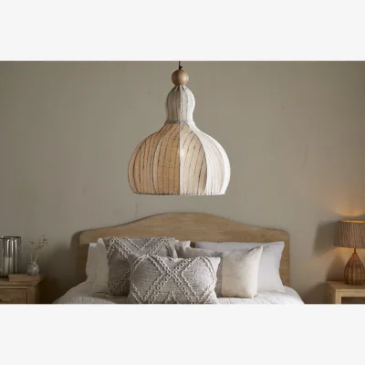 Nkuku nkuku Kela Fabric Pendant | Lights | One Size | Off White