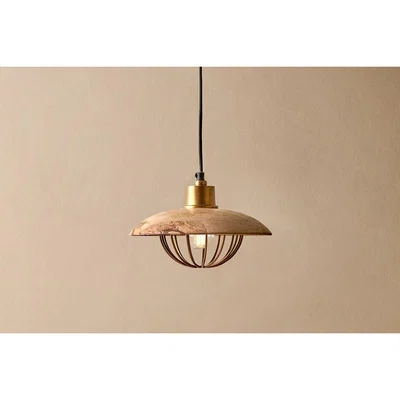 Nkuku Nkuku Chakai Wood & Metal Pendant | Lighting | Natural | Small