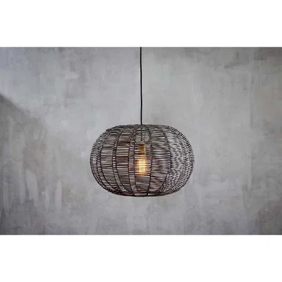 Nkuku Nkuku Noko Wicker Round Pendant | Lighting | Black | Large 35 x 54 cm (Diameter)