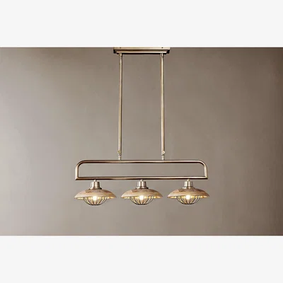 Nkuku Nkuku Chakai Mango Wood Dinner Pendant Lamp | Lights | Natural/Antique Brass