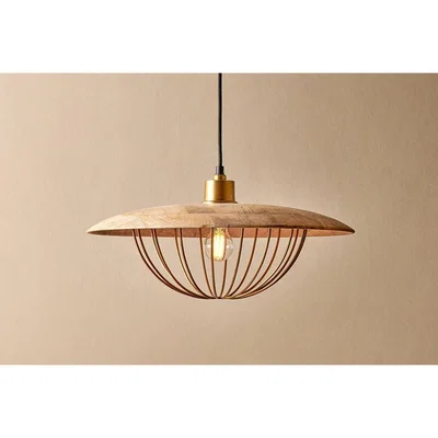 Nkuku Nkuku Chakai Wood & Metal Pendant | Lighting | Natural | Large