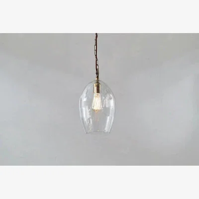 Nkuku Nkuku Otoro Recycled Glass Pendant Oval | Lights | Clear Glass | Small 37 x 17 cm (Diameter)