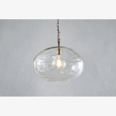 Nkuku Nkuku Otoro Recycled Glass Pendant Round | Lights | Clear Glass | Large Round 32 x 45 cm