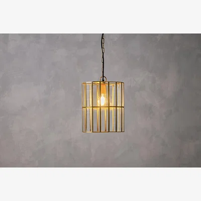 Nkuku Nkuku Kirindi Glass Panel Pendant | Lights | Antique Brass