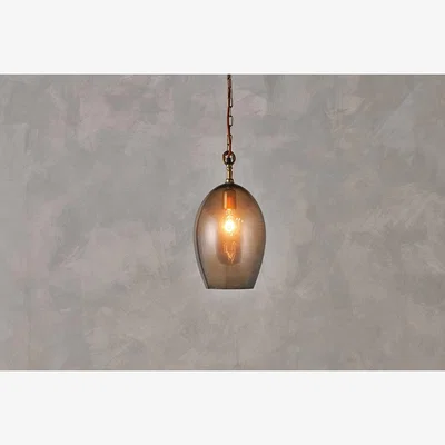 Nkuku Nkuku Otoro Recycled Glass Pendant Oval | Lights | Smoke | Small Oval