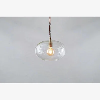 Nkuku Nkuku Otoro Recycled Glass Pendant Round | Lights | Clear Glass | Small 27 x 37 cm (Diameter)