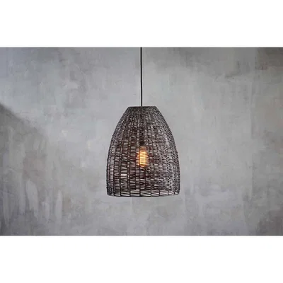 Nkuku Nkuku Noko Wicker Conical Pendant | Lighting | Black | Medium 47 x 40 cm (Diameter)