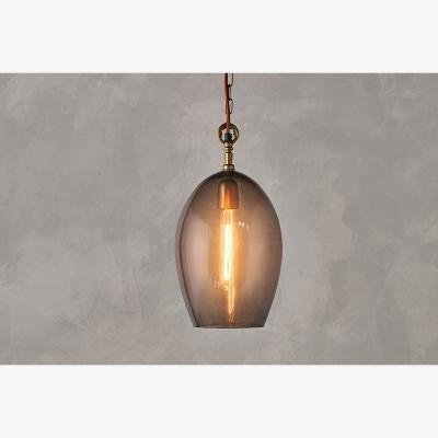 Nkuku Nkuku Otoro Recycled Glass Pendant Oval | Lights | Smoke | Large Oval