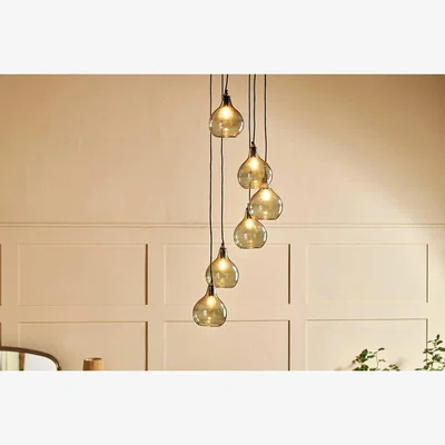 Nkuku Nkuku Ziva Statement Recycled Glass Cluster Pendant | Lights | Smoke