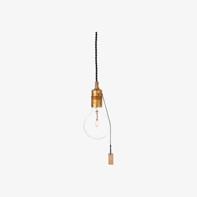 Nordic Nest Konsthantverk Single pendant Raw brass with pull switch
