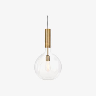 Nordic Nest Konsthantverk Rosdala pendant Clear glass raw brass large