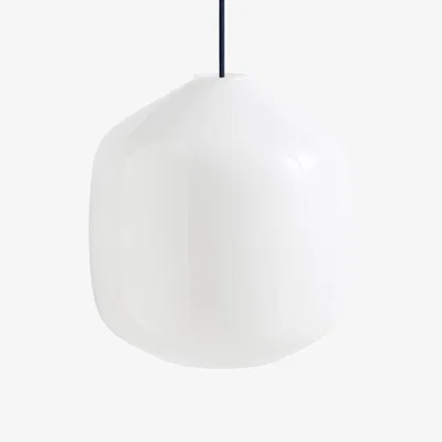 Nordic Nest HAY Buoy pendant lamp Ø30 cm Opal glass-anthracite blue