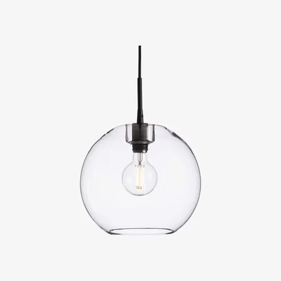 Nordic Nest Gloria pendant lamp Ø32 cm Black-clear glass