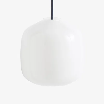 Nordic Nest HAY Buoy pendant lamp Ø20 cm Opal glass-anthracite blue