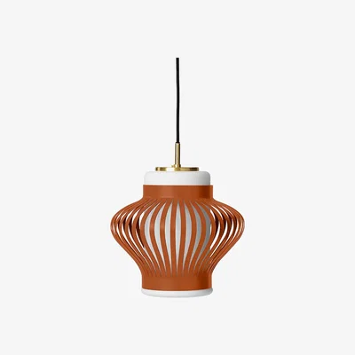 Nordic Nest Warm Nordic Opal Lamella pendant lamp Rusty red sandblasted opal
