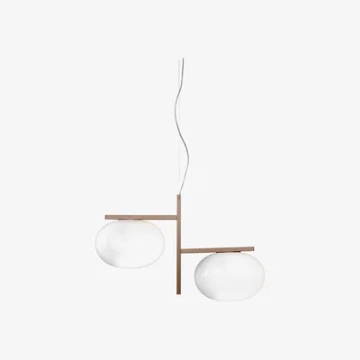 Nordic Nest Oluce Alba 468 pendant lamp Opal brass
