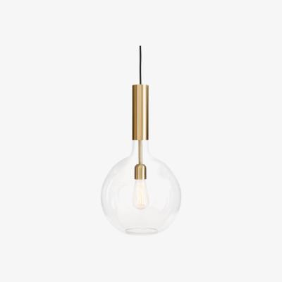 Nordic Nest Konsthantverk Rosdala pendant Clear glass-brushed brass-large