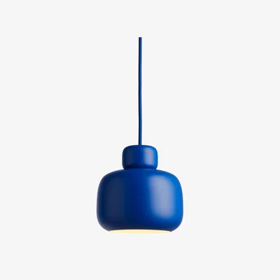 Nordic Nest Woud Stone ceiling lamp small Cobalt blue