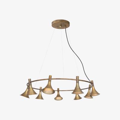 Nordic Nest Konsthantverk Megafon 9 - Low ceiling lamp Raw brass