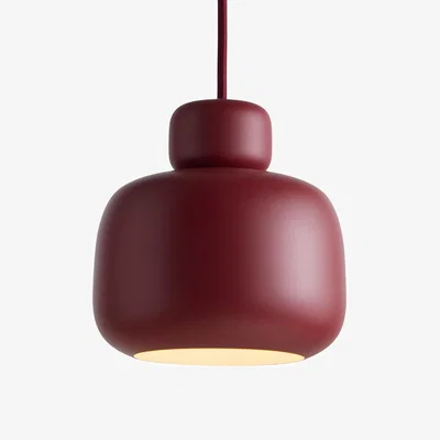 Nordic Nest Woud Stone ceiling lamp small Deep red