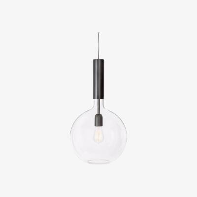 Nordic Nest Konsthantverk Rosdala pendant Clear glass black oxidized iron large