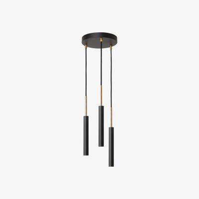 Nordic Nest Konsthantverk Stav pendant 3 round ceiling plate Black/raw brass