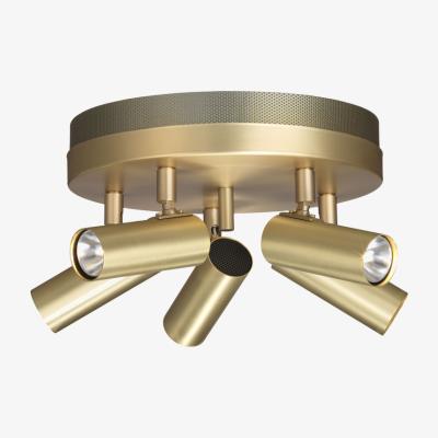 Nordic Nest Örsjö Belysning Puck ceiling lamp Brass matte 5-lamp
