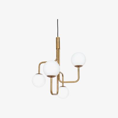 Nordic Nest Konsthantverk Strapatz pendant globe Ø57.5 cm Raw brass-opal