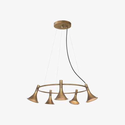 Nordic Nest Konsthantverk Megafon 5-Low Round pendant Raw brass