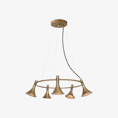 Nordic Nest Konsthantverk Megafon 5-Low Round pendant Raw brass